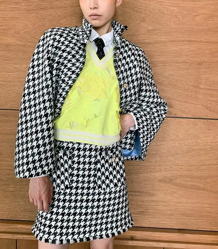 【Adonisis】千鳥格子ツィードケープコート★☆S25302