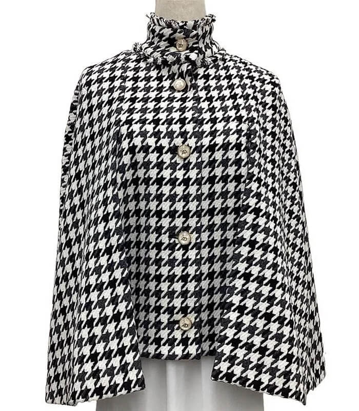 【Adonisis】千鳥格子ツィードケープコート★☆S25302