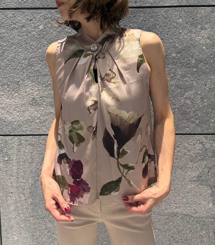 【RINASCIMENTO】フラワーノースリブラウス★☆ITRIN130052
