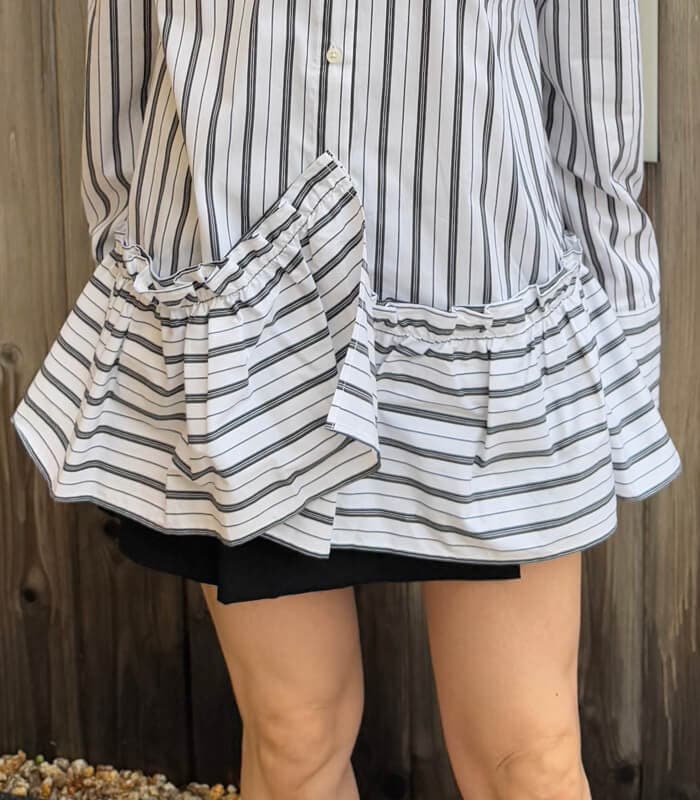 【MICALLE MICALLE】取り外し裾フリルシャツ★MMA115HEA