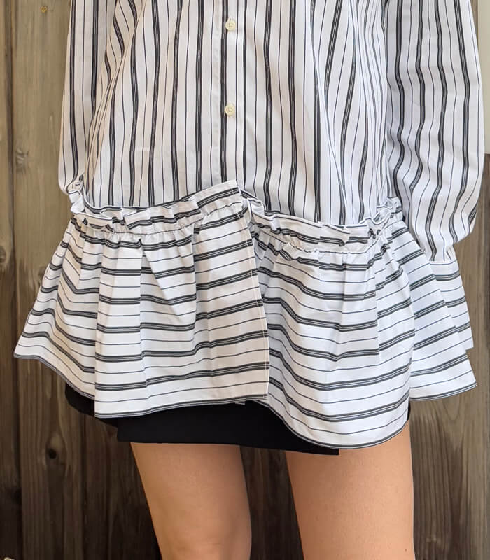 【MICALLE MICALLE】取り外し裾フリルシャツ★MMA115HEA