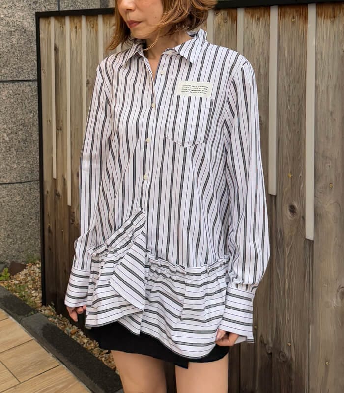 【MICALLE MICALLE】取り外し裾フリルシャツ★MMA115HEA