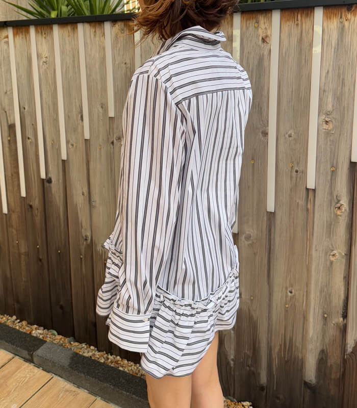 【MICALLE MICALLE】取り外し裾フリルシャツ★MMA115HEA