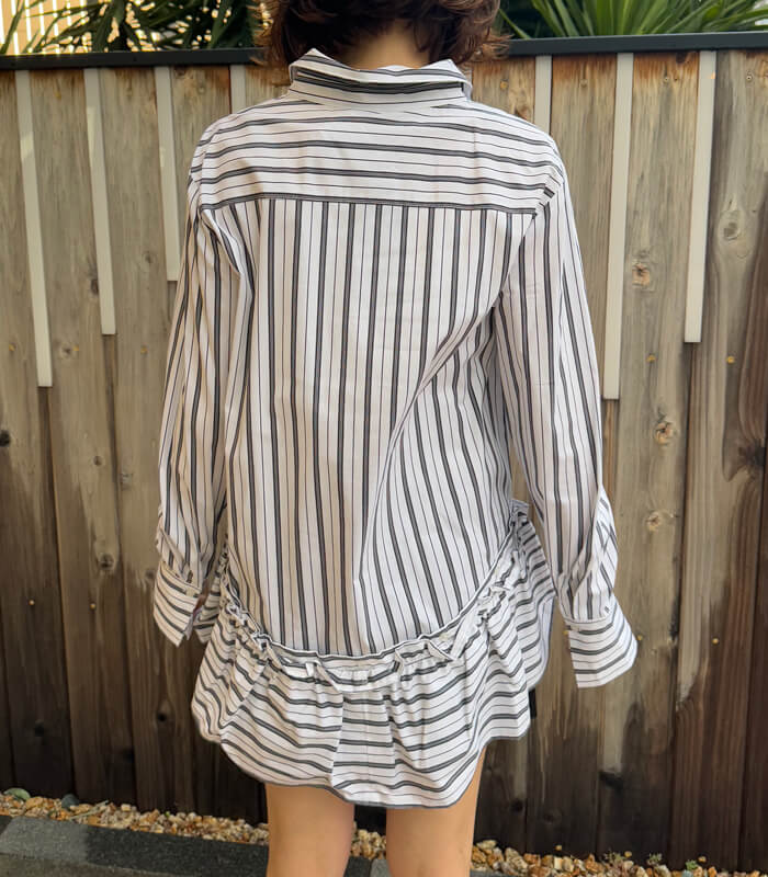 【MICALLE MICALLE】取り外し裾フリルシャツ★MMA115HEA