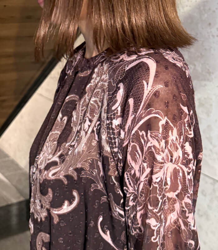 【RINASCIMENTO】ぺイズリー段フリルシフォンワンピース★ITRIN130622