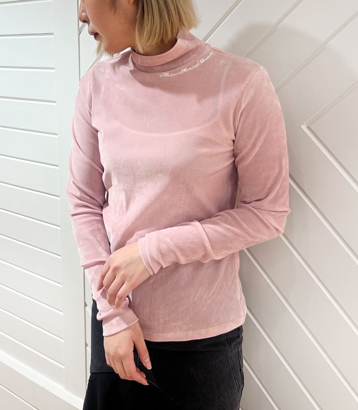 【SALE】【MAISON MAVERICK PRESENTS】文字グラフィックモックネックベロアカットソー●☆MM2428