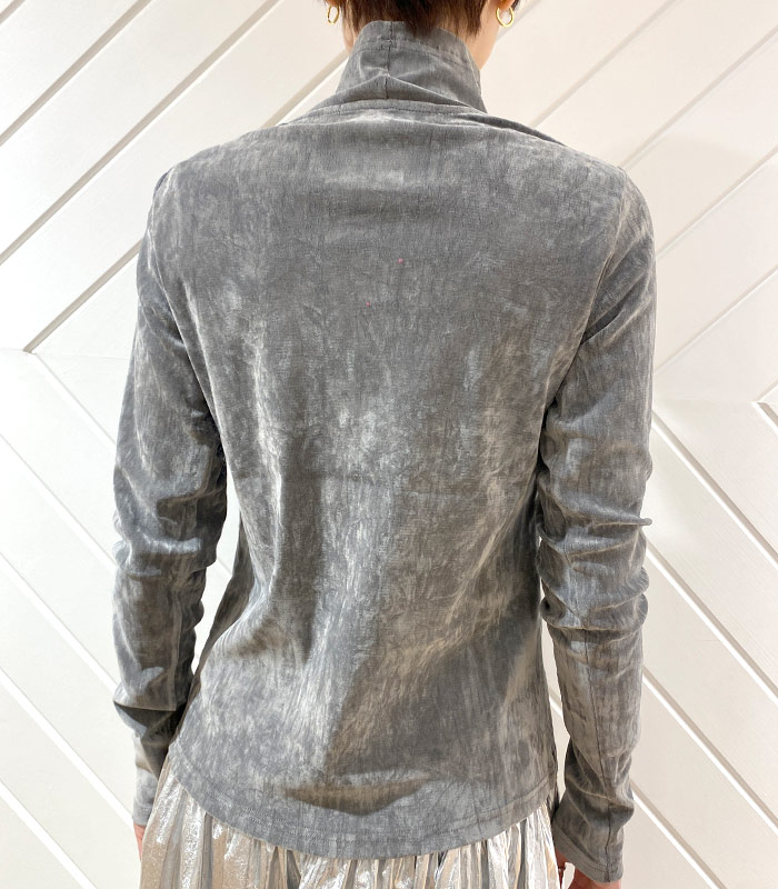 【SALE】【MAISON MAVERICK PRESENTS】文字グラフィックモックネックベロアカットソー●☆MM2428