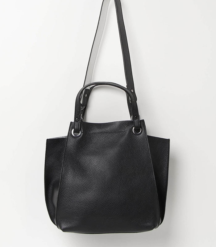 【RIPANI】バイカラーストラップベルト牛革シュリンク加工トートバッグ(大)▼☆9291OU-AIRONE