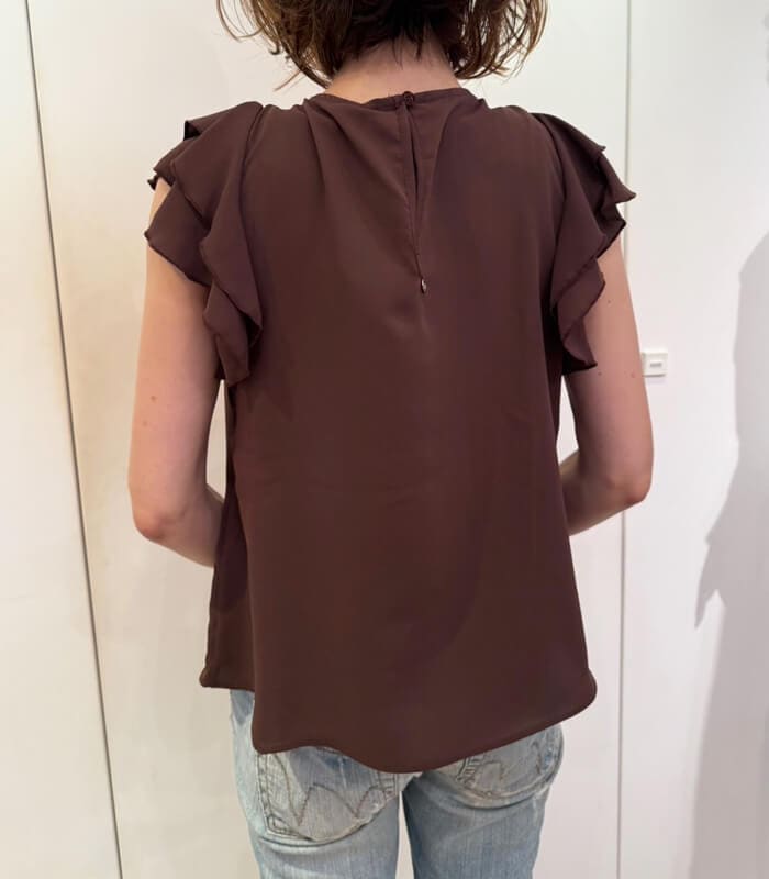 【RINASCIMENTO】タックネックフリルブラウス★☆ITRIN125674