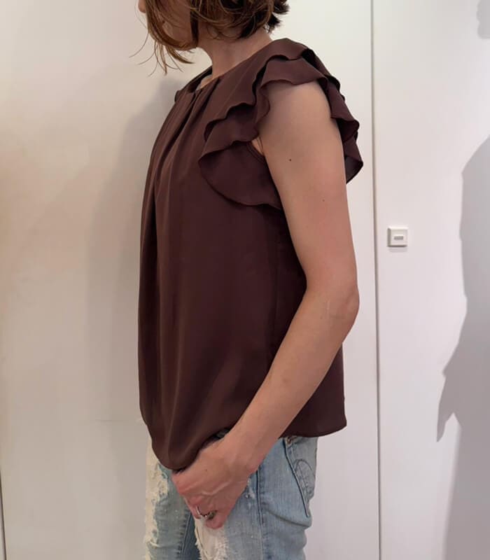 【RINASCIMENTO】タックネックフリルブラウス★☆ITRIN125674