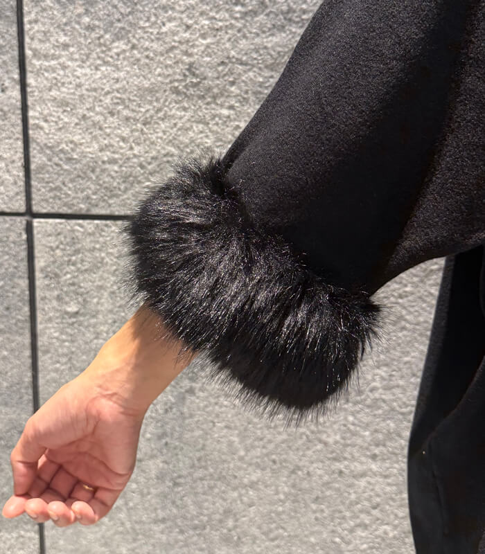 【RINASCIMENTO】ファー袖タートルネックプルオーバー★☆ITRIN12388