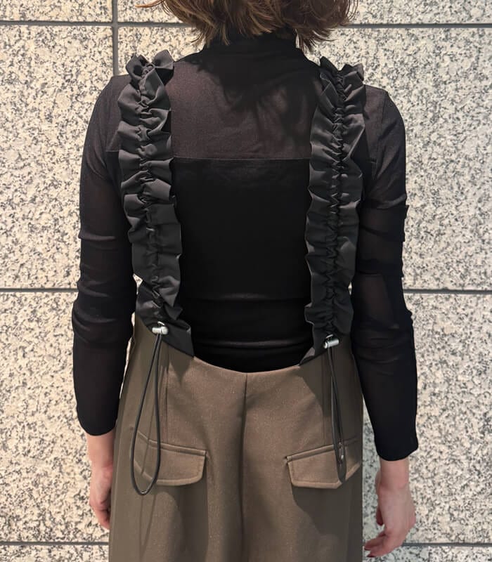 【LUGIVA】シャーリングショルダーサロペットパンツ★☆302725