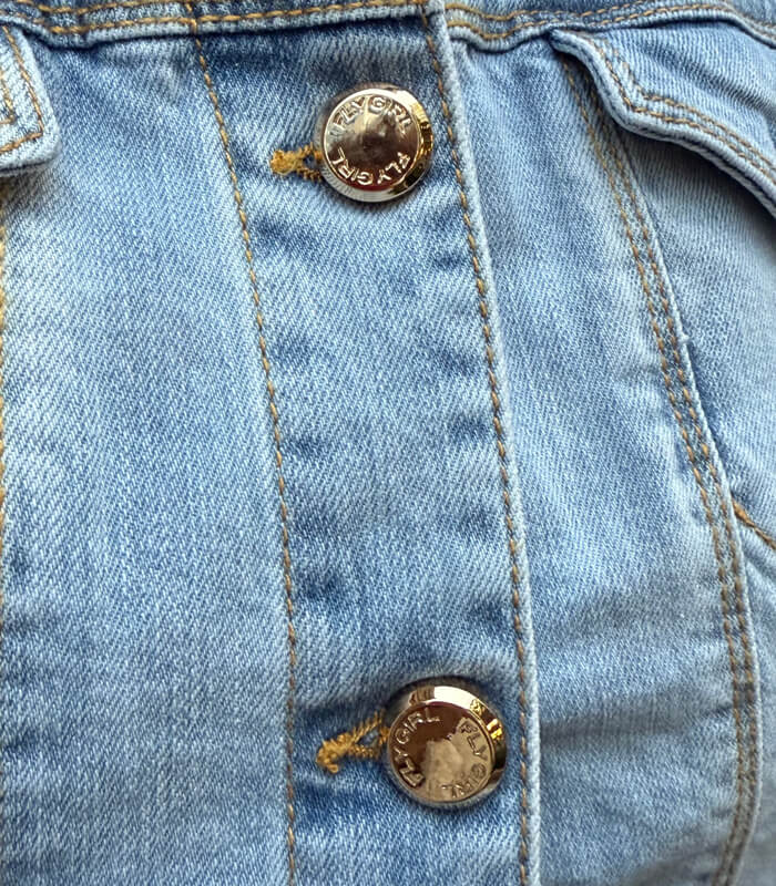 【FLY GIRL】ブローチ付きデニムジャケット★☆IT6533-24