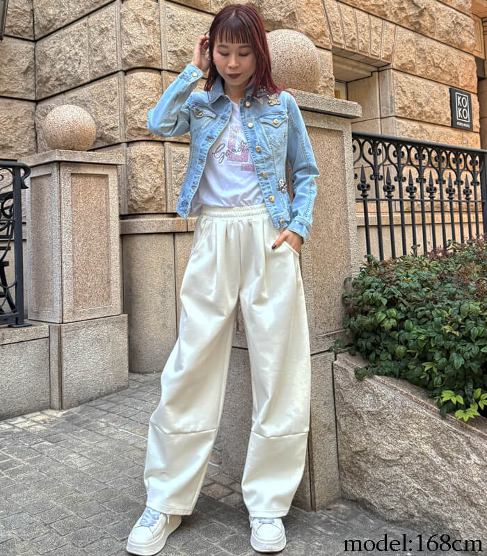 【FLY GIRL】ブローチ付きデニムジャケット★☆IT6533-24