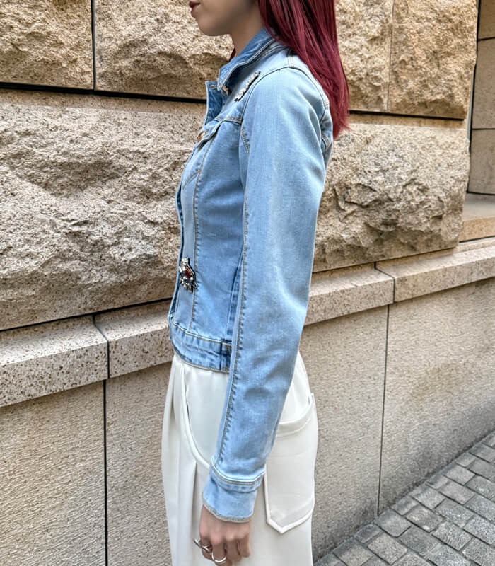 【FLY GIRL】ブローチ付きデニムジャケット★☆IT6533-24