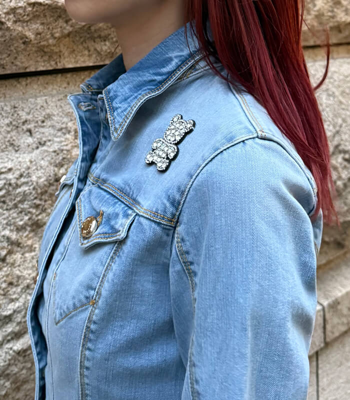【FLY GIRL】ブローチ付きデニムジャケット★☆IT6533-24