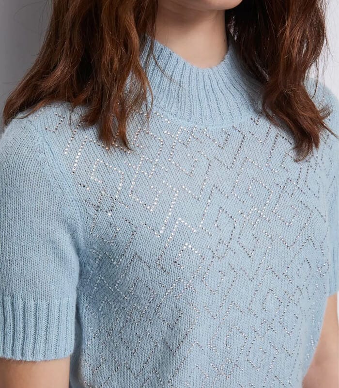 【SALE】【GAUDI】ロゴビジューポイント半袖ニット■IT521BD53012