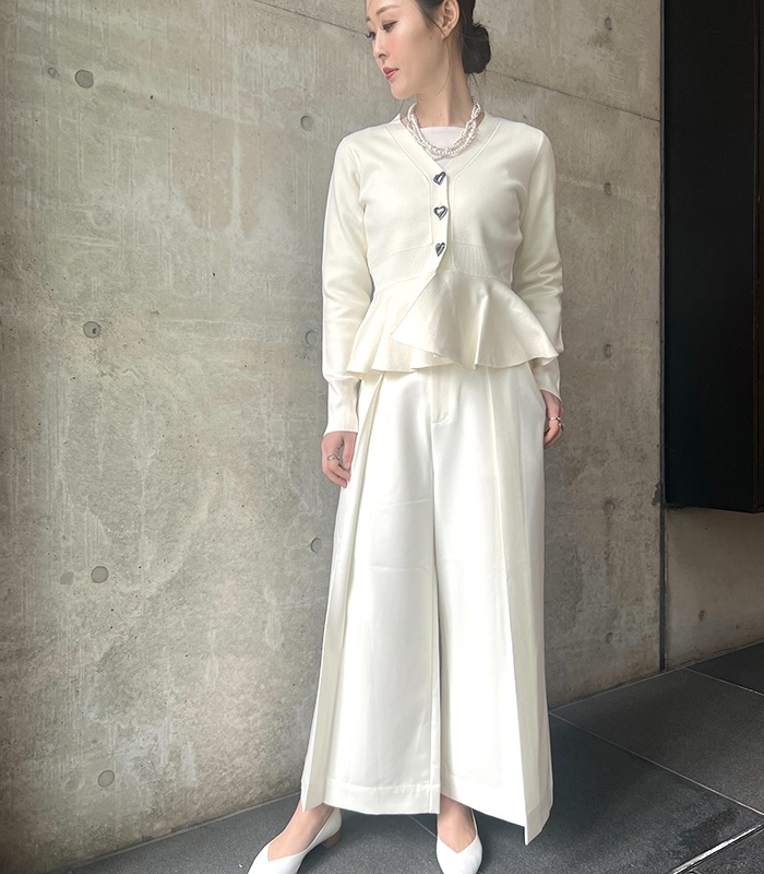 【PICCIN PERLA】ハートボタンペプラムカーディガン★☆904500