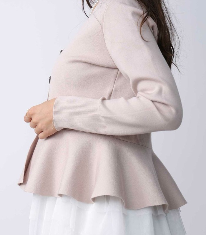 【PICCIN PERLA】ハートボタンペプラムカーディガン★☆904500