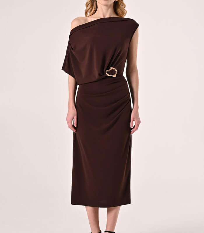 【SALE】【Rinascimento】アシメトリーソフトジャージフィットワンピース▼RIN123487