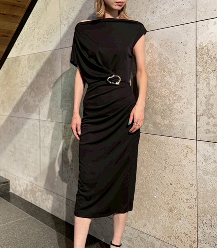 【SALE】【Rinascimento】アシメトリーソフトジャージフィットワンピース▼RIN123487