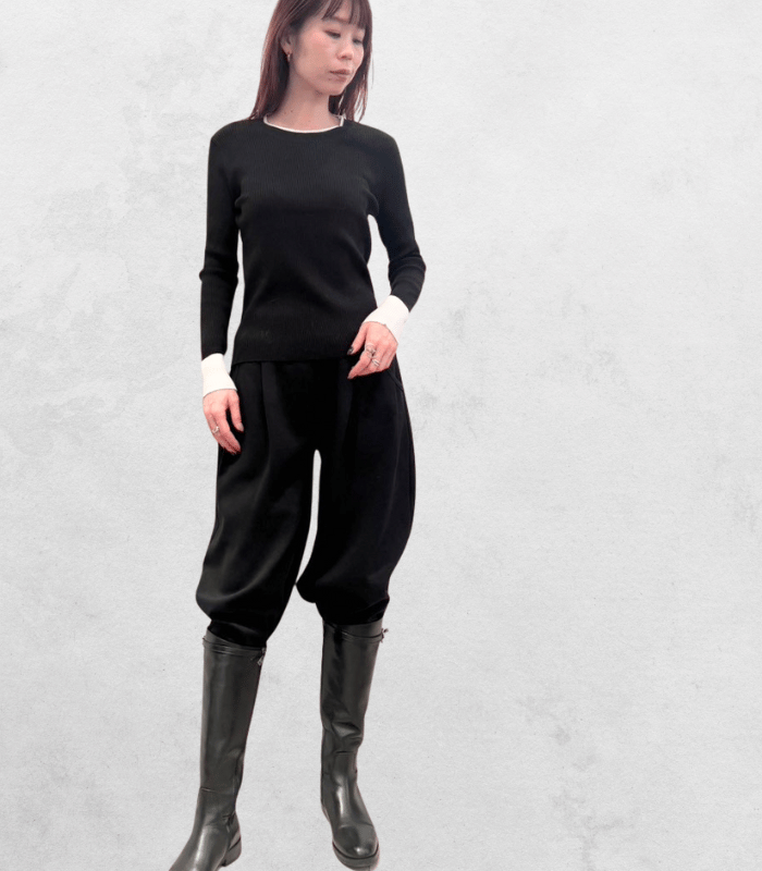 【SALE】【Desert Rose】バイカラーフェイクレイヤードリブニット▼☆BDKT-73