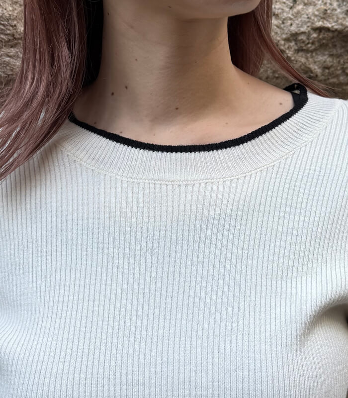 【SALE】【Desert Rose】バイカラーフェイクレイヤードリブニット▼☆BDKT-73