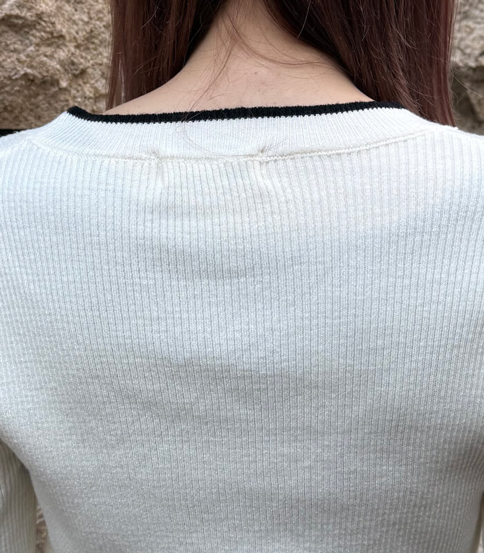 【SALE】【Desert Rose】バイカラーフェイクレイヤードリブニット▼☆BDKT-73