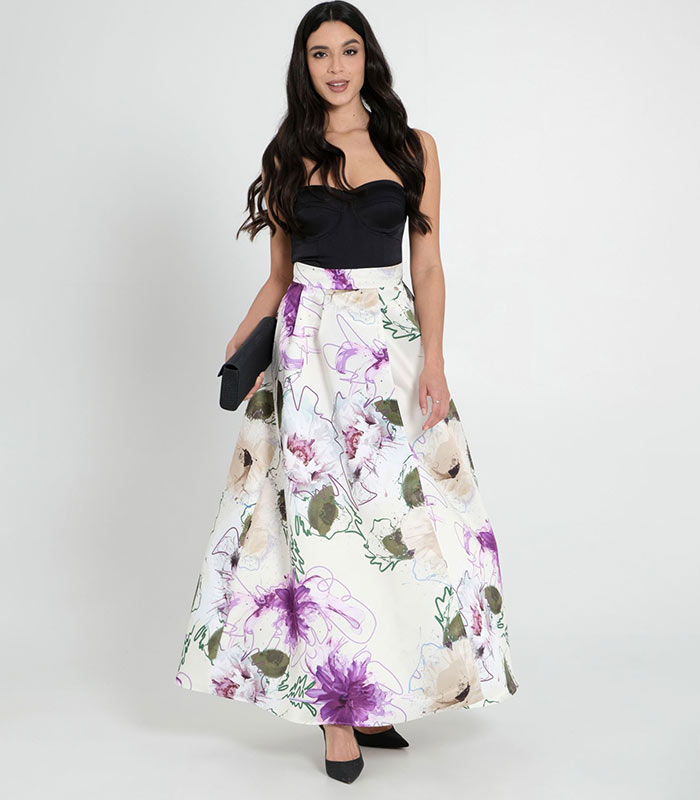 【SALE】【Rinascimento】フラワーペイントフレアスカート●RIN119852