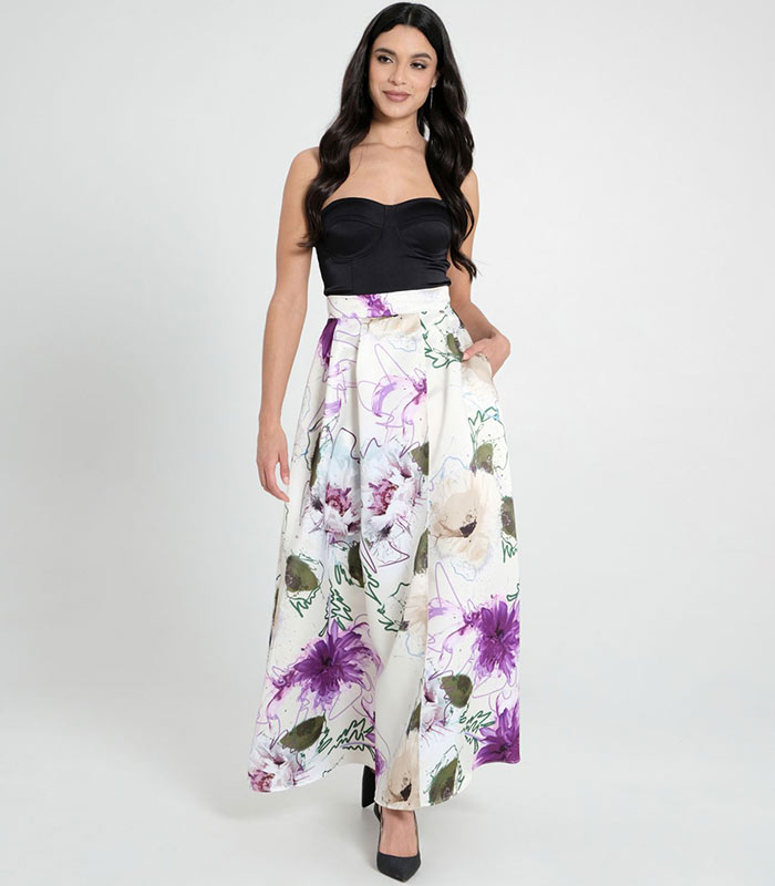 【SALE】【Rinascimento】フラワーペイントフレアスカート●RIN119852