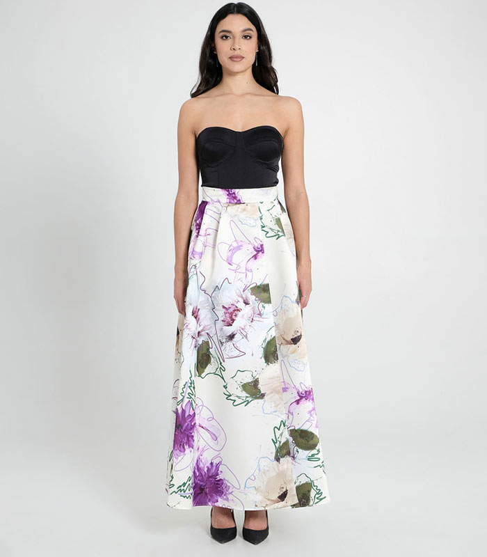 【SALE】【Rinascimento】フラワーペイントフレアスカート●RIN119852