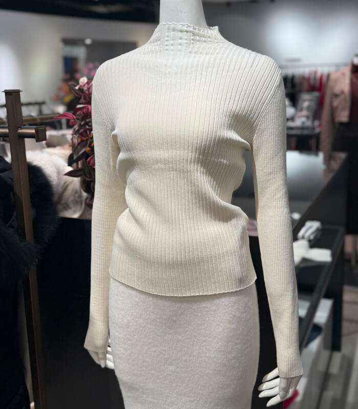 【SALE】【Desert Rose】ハイネックシアーリブニット▼☆BDKT-74