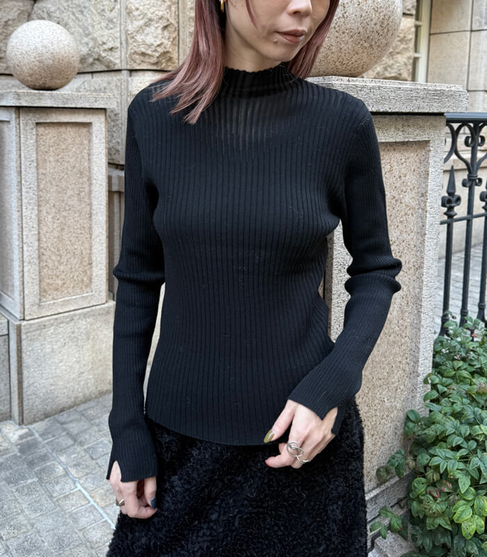 【SALE】【Desert Rose】ハイネックシアーリブニット▼☆BDKT-74