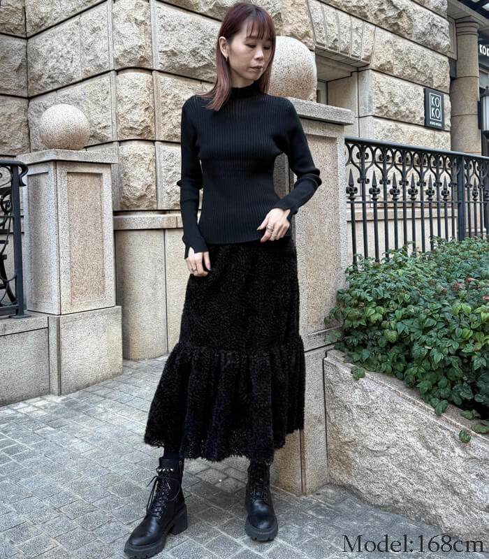 【SALE】【Desert Rose】ハイネックシアーリブニット▼☆BDKT-74