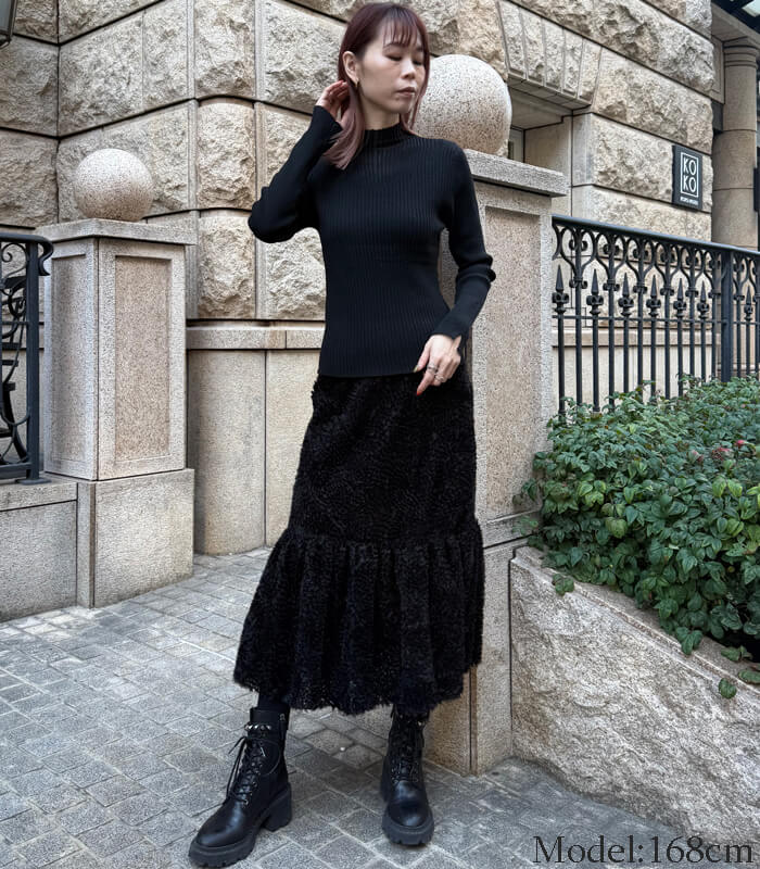 【SALE】【Desert Rose】ハイネックシアーリブニット▼☆BDKT-74