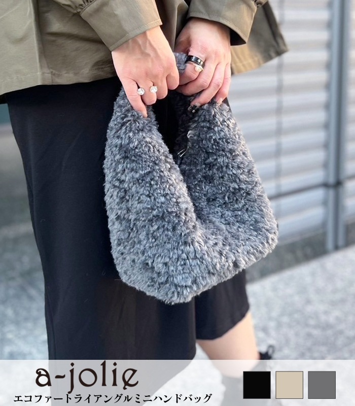 【a-jolie】エコファートライアングルミニハンドバッグ★☆POT27N