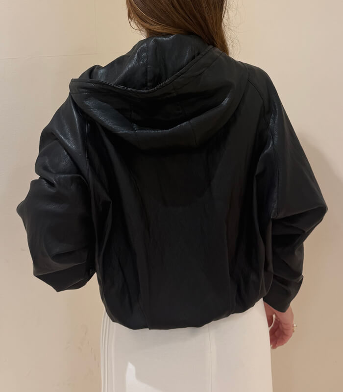 プラージュ　フェイクレザー　フーディー LUGIVA】フェイクレザーショートフーディー☆102618 | WEAR,アウター