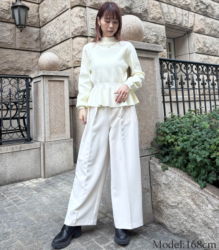 【SALE】【Desert Rose】チャーム付ハイネックペプラムニット▼☆BDKT-78