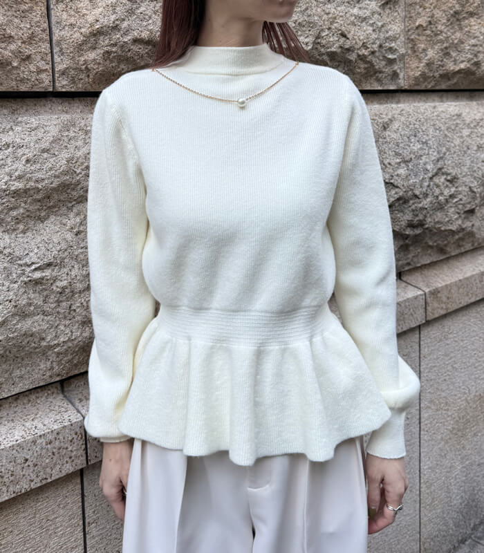 【SALE】【Desert Rose】チャーム付ハイネックペプラムニット▼☆BDKT-78