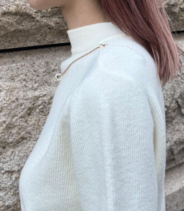 【SALE】【Desert Rose】チャーム付ハイネックペプラムニット▼☆BDKT-78