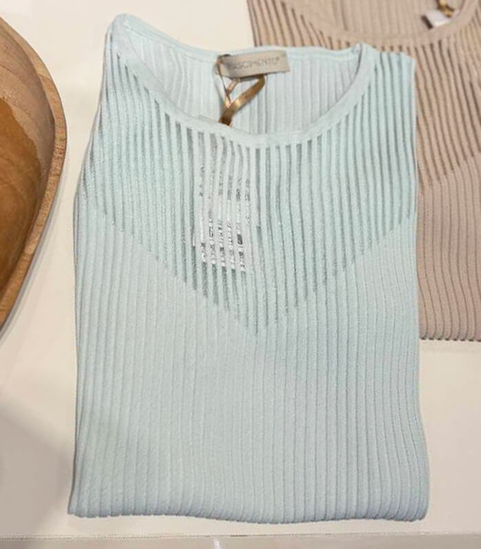 【RINASCIMENTO】デコルテ透け感リブニットTOPS★☆ITRIN12240