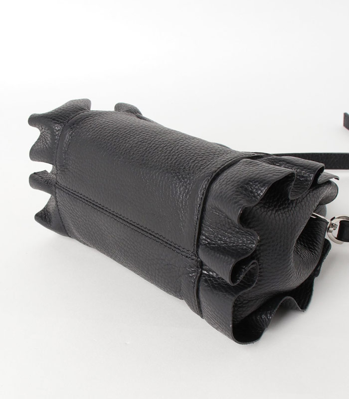 【RIPANI】牛革シボ加工サイドフリルマイクロミニトート バッグ(小)★☆8609OJ-MEDINILL