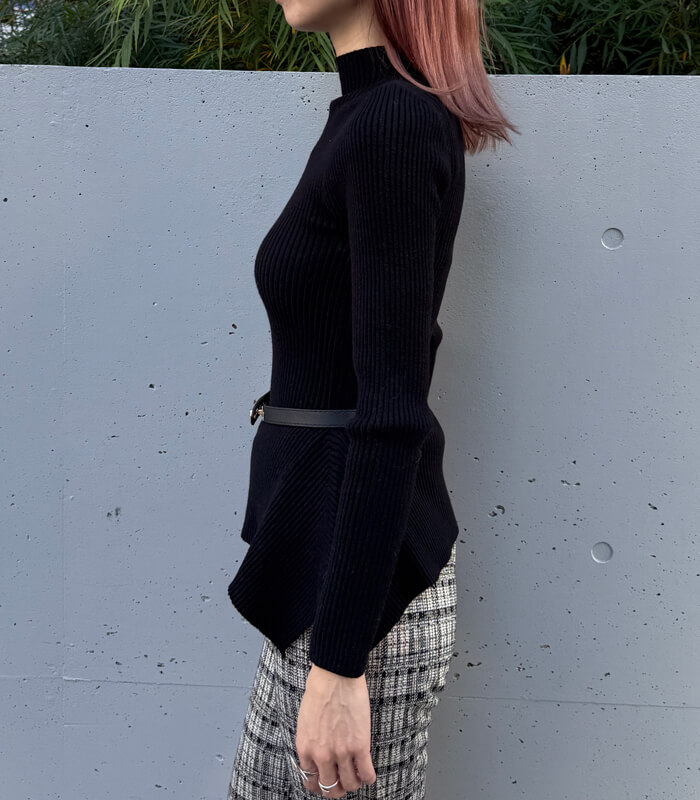 【SALE】【Desert Rose】ベルト付ハイネックペプラムニット▼☆BDKT-79