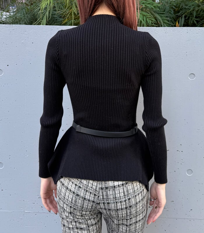 【SALE】【Desert Rose】ベルト付ハイネックペプラムニット▼☆BDKT-79