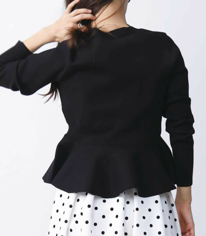 【PICCIN PERLA】ハートボタンペプラムカーディガン★☆904500