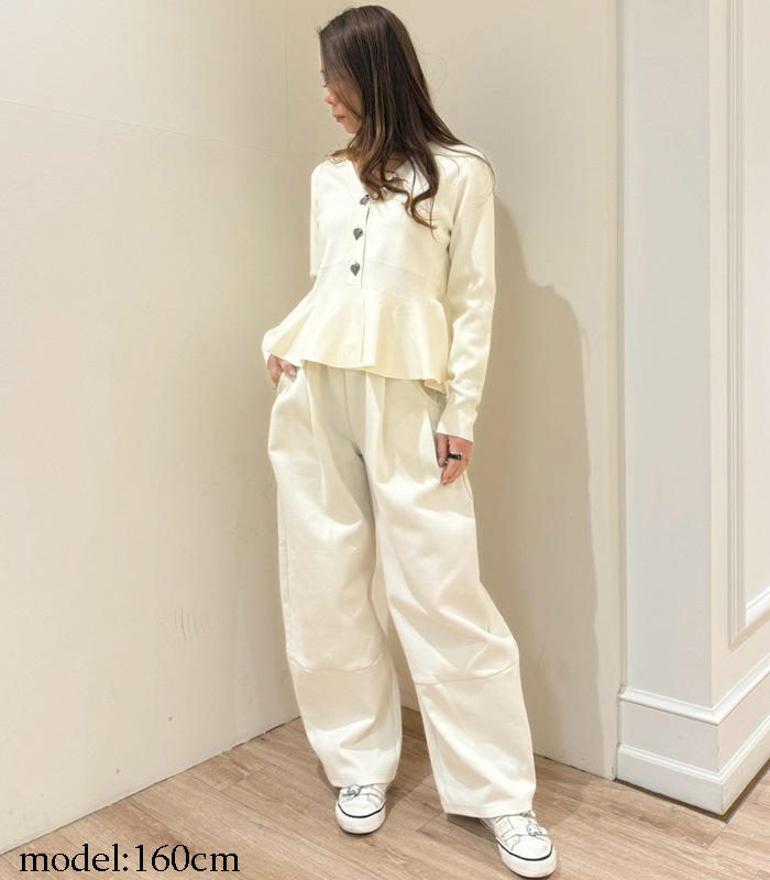 【PICCIN PERLA】ハートボタンペプラムカーディガン★☆904500