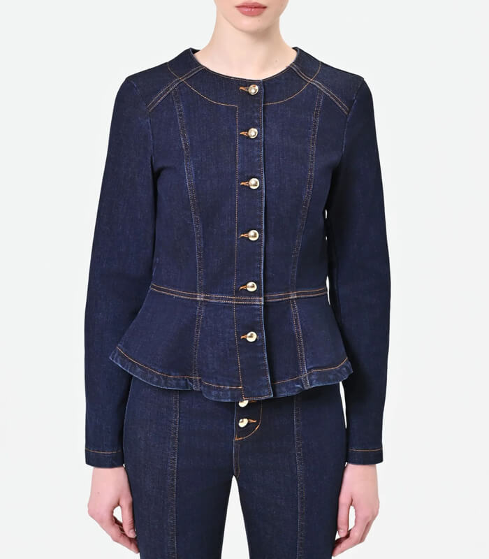 【RINASCIMENTO】デニムペプラムジャケット★ITRIN129939