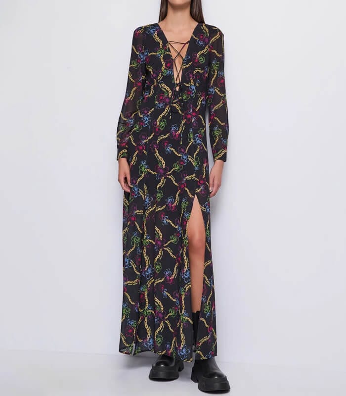 emmi フラワープリント ロングワンピース styling/（スタイリング）の「フラワープリントロングワンピース