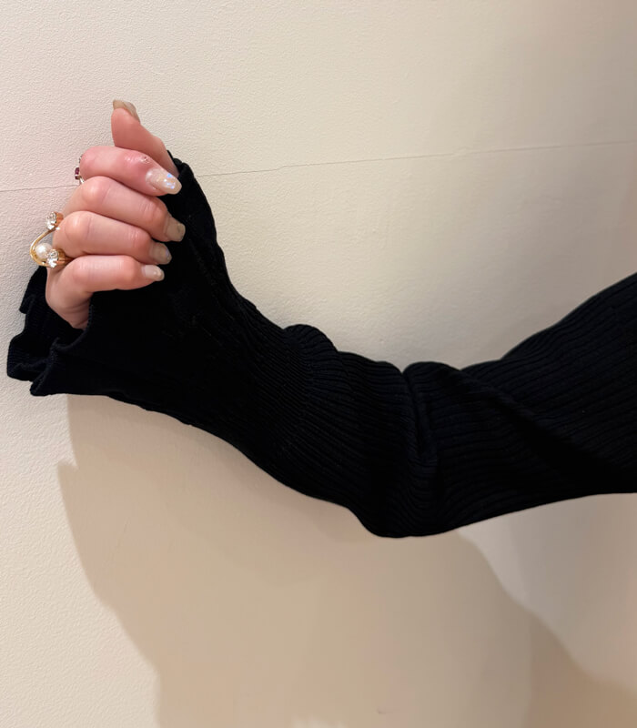 【MoNiLE】変形リブポロ衿ニット★40248