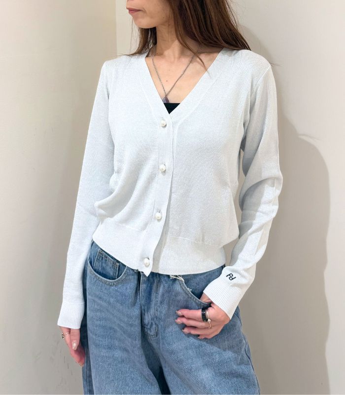 【PICCIN PERLA】パールボタンVネックカーディガン★☆901120